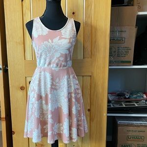 Agnes & Dora Fisher Fit & Flare Sundress Pink Ivory Floral, w pockets